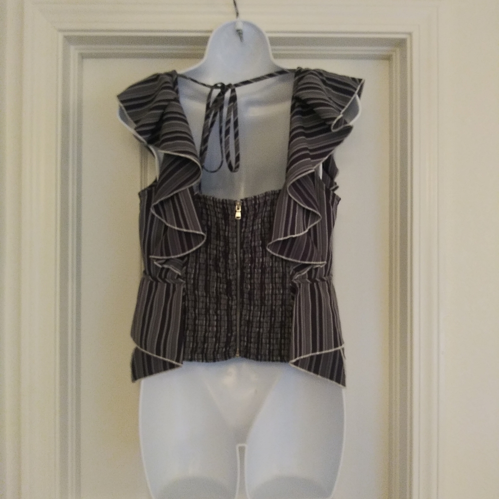 English Factory Ruffle Ruched Sleeveless Tank Top - Picture 3 of 5